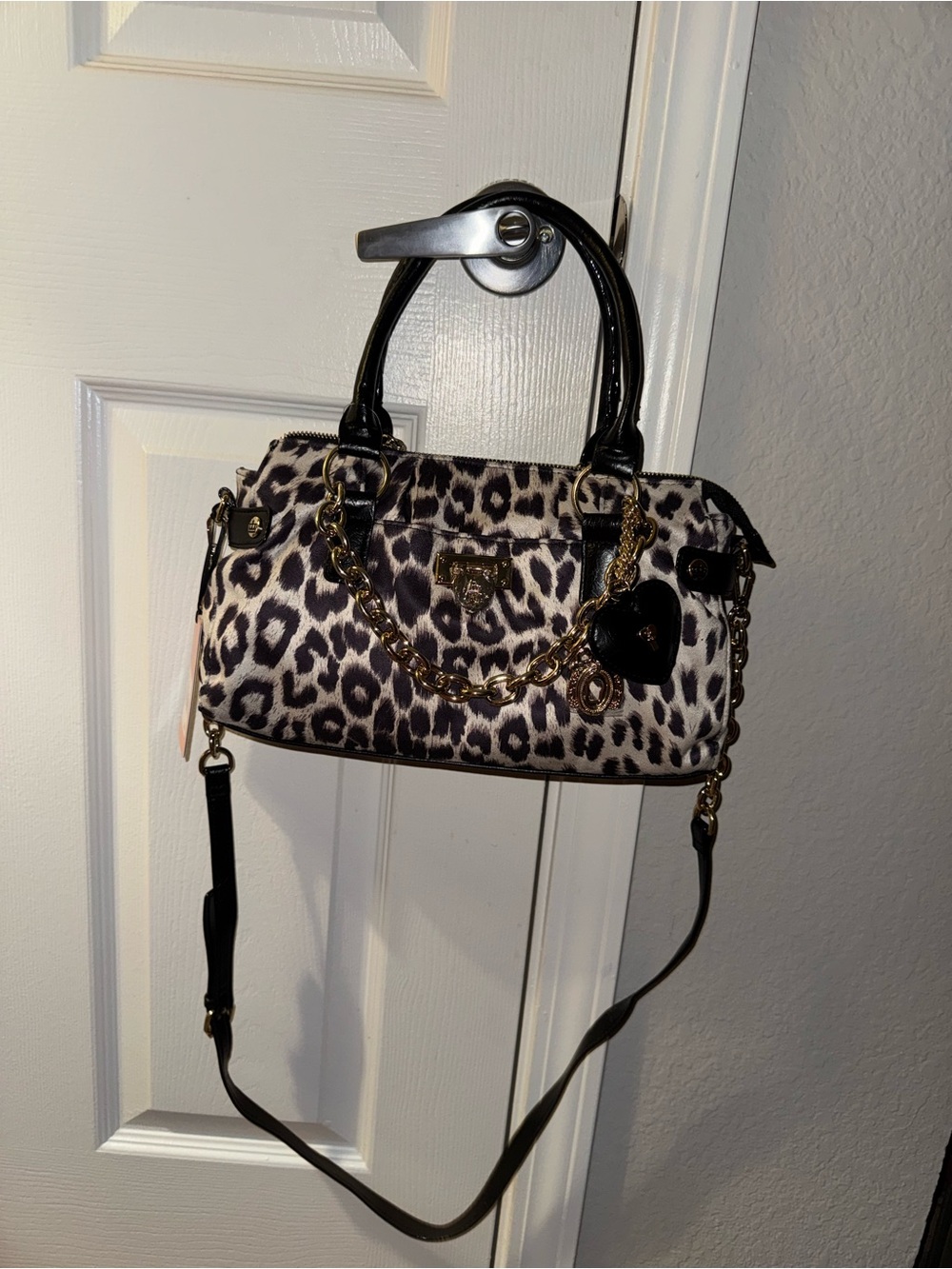 Juicy Couture Leopard Print Crossbody Handbag with Heart Charm New with Tags